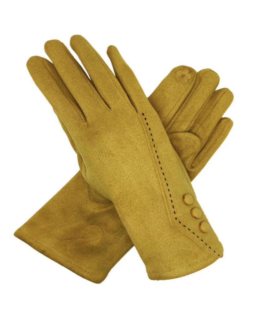 Fleece Lined Button Gloves