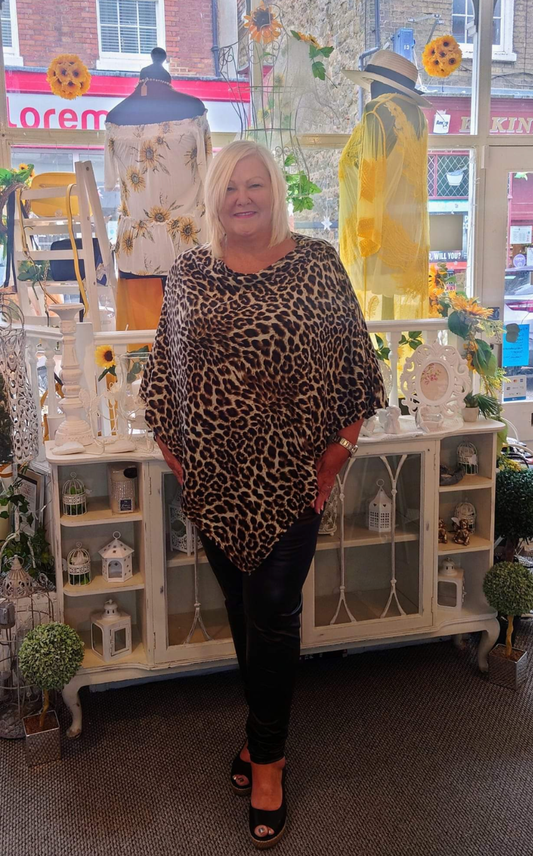 SALE - Animal Print Poncho