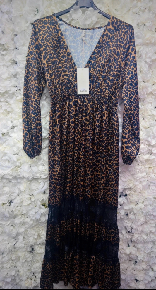 SALE - Animal Print Maxi Dress Size 12-14