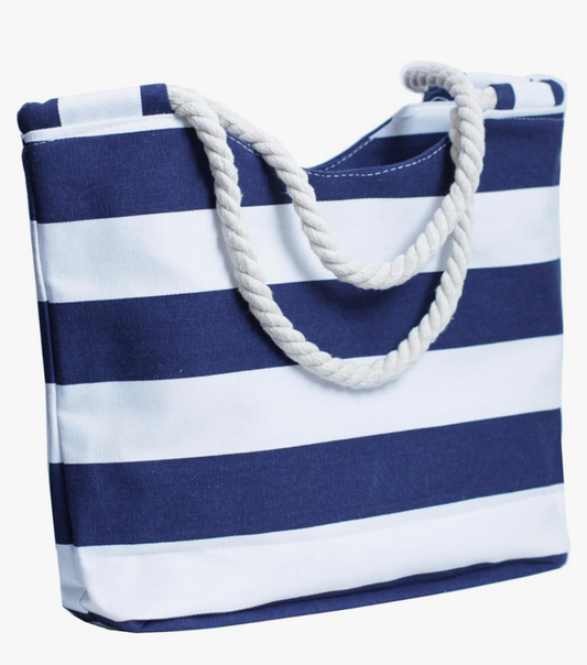 Blue Stripe Beach Bag
