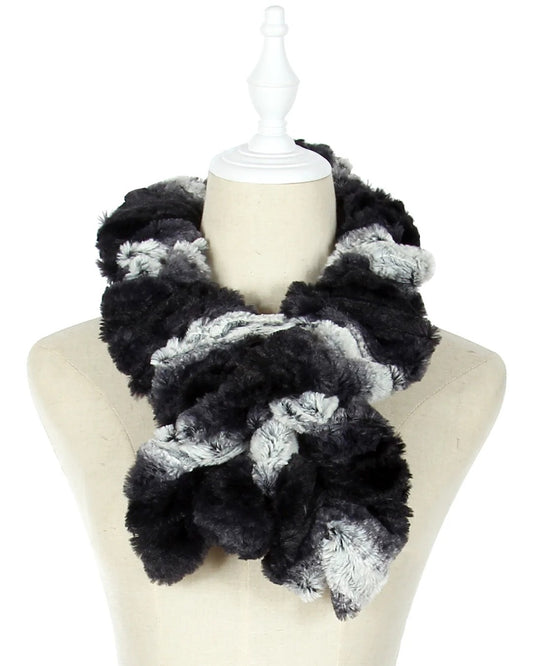 Multi Colour Faux Fur Ruffle Scarf