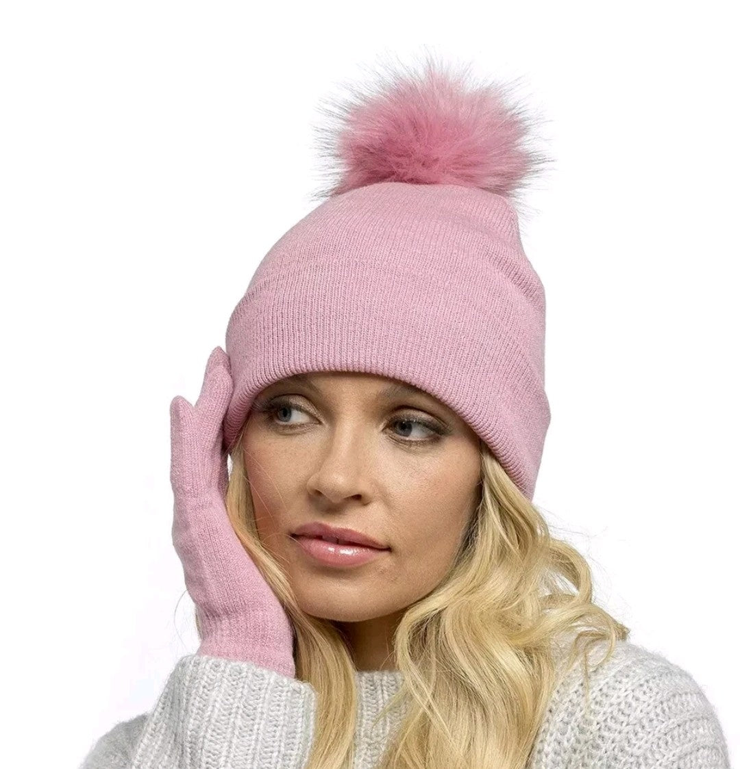 Bobble Hat & Gloves Set