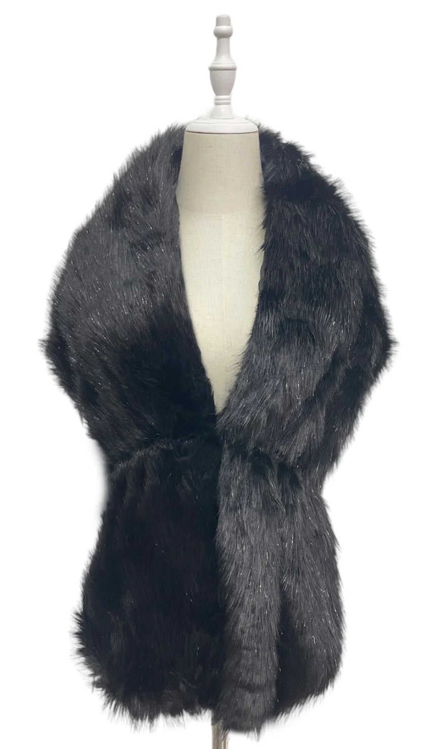 Metallic Faux Fur Shawl