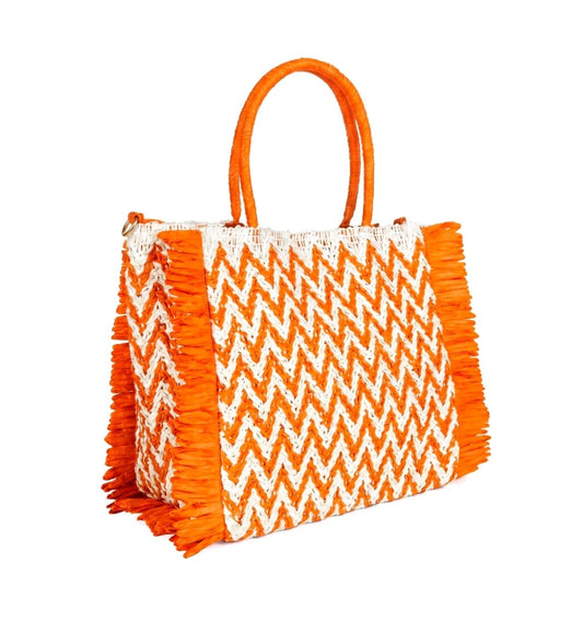 Rattan Zig Zag Bag