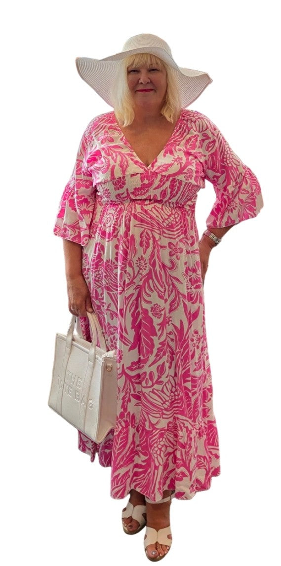 Tropical Print Dress