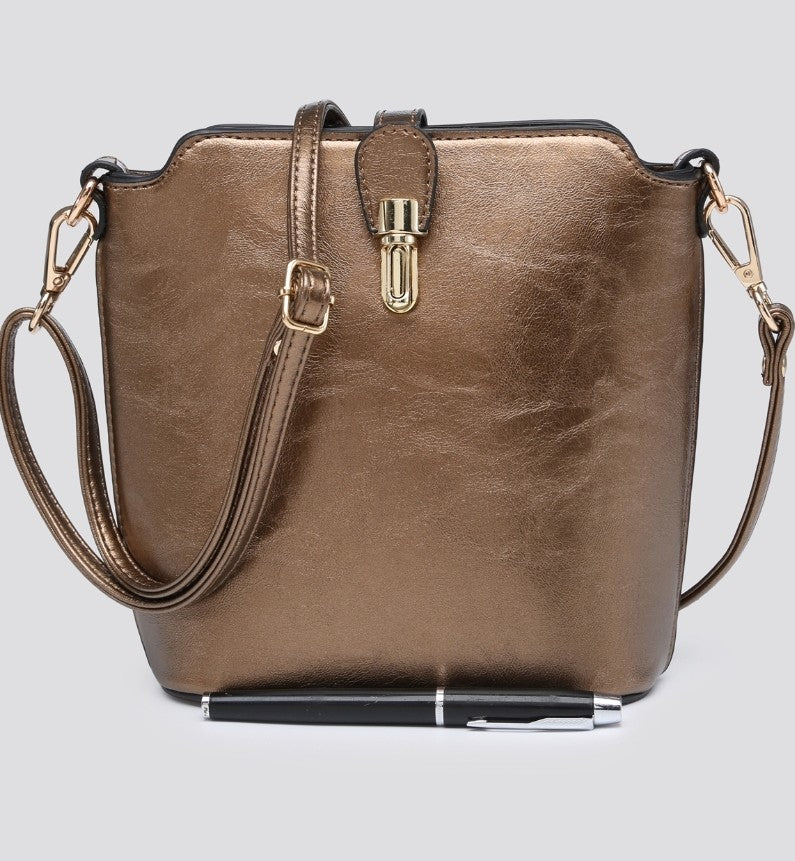 Cross Body Bucket Handbag - Various Colours