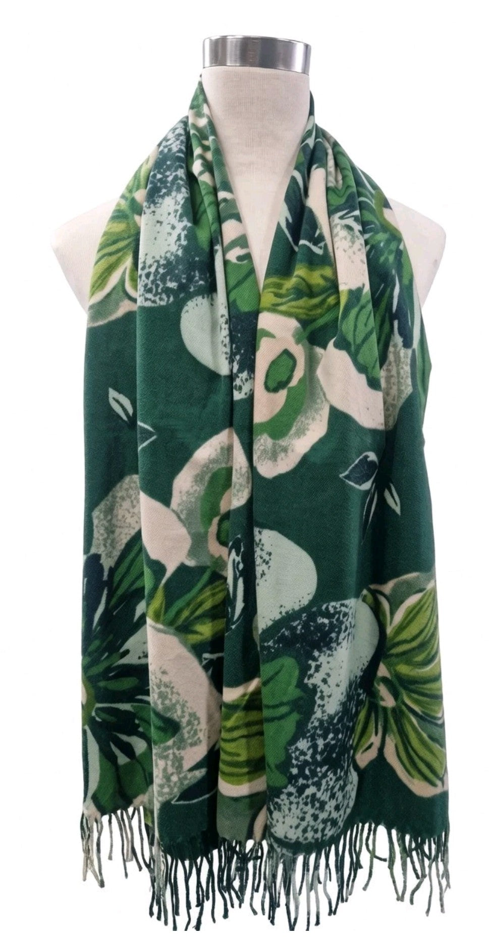 Green Floral Pashmina