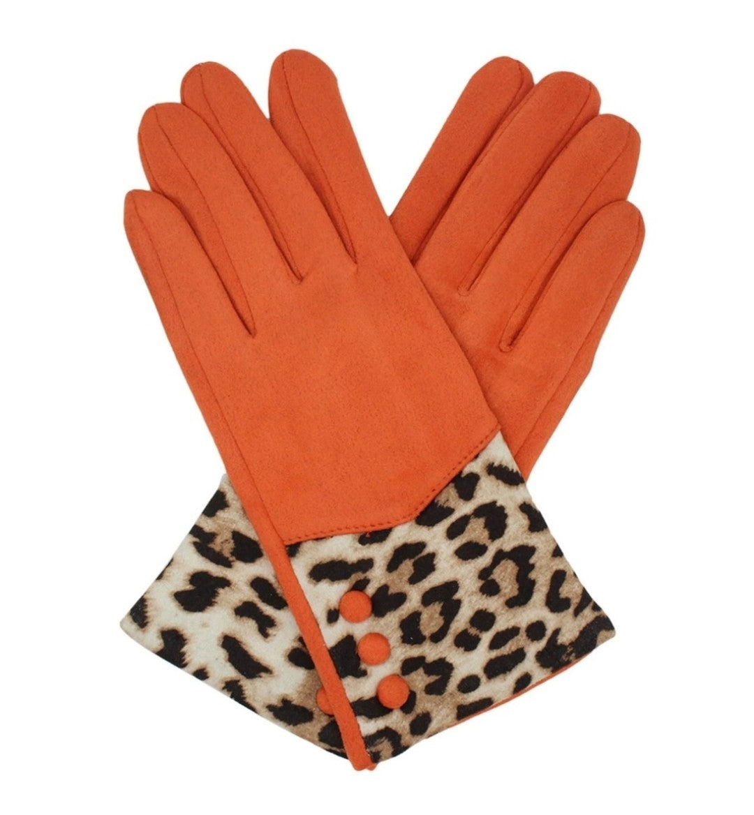 Animal Print Detail Gloves