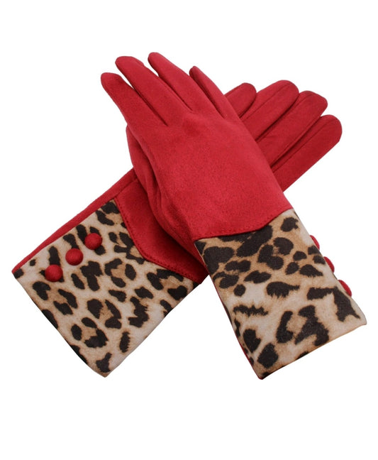 Animal Print Detail Gloves